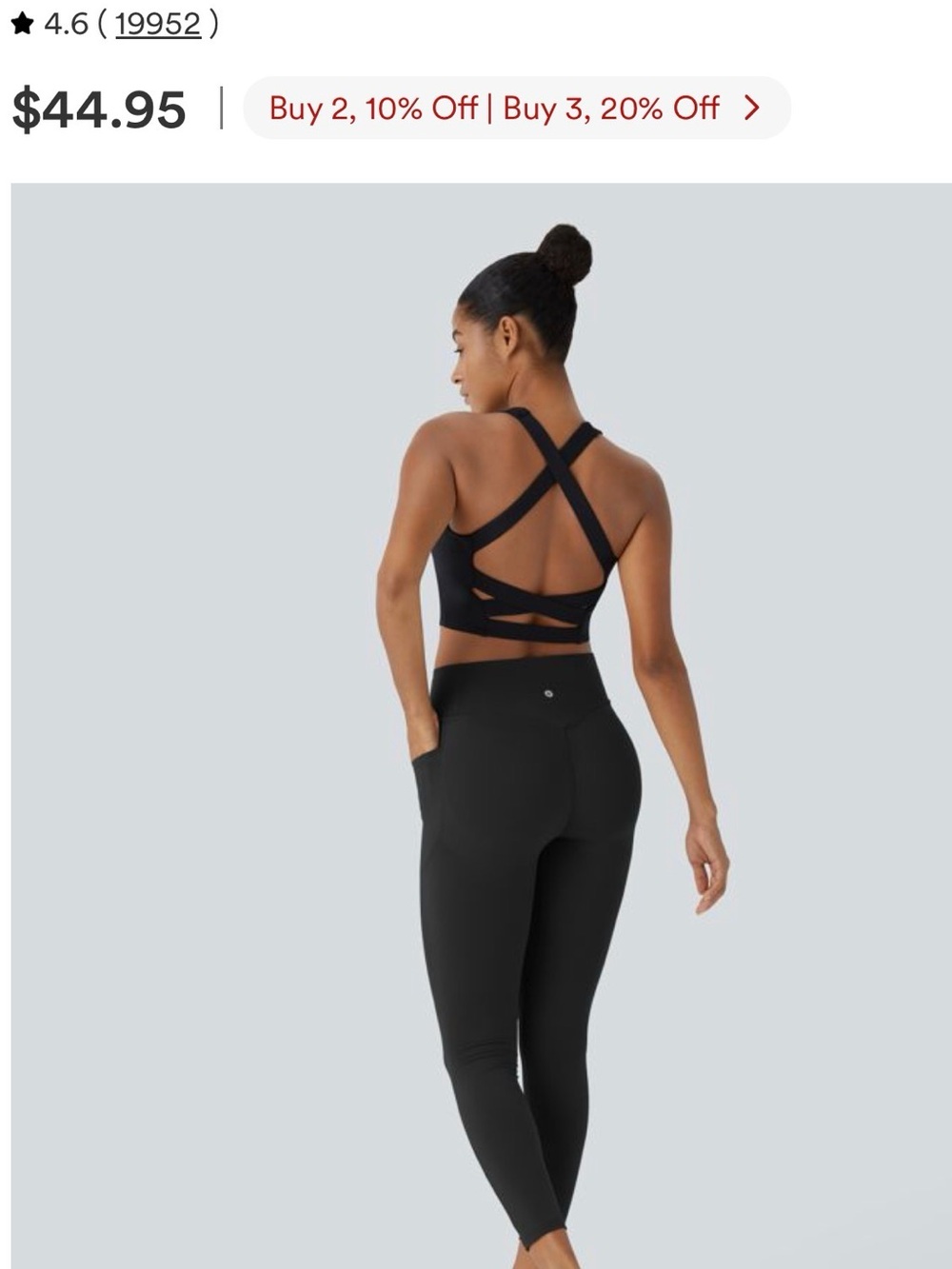 Halara High Waist Black Leggings 3/4